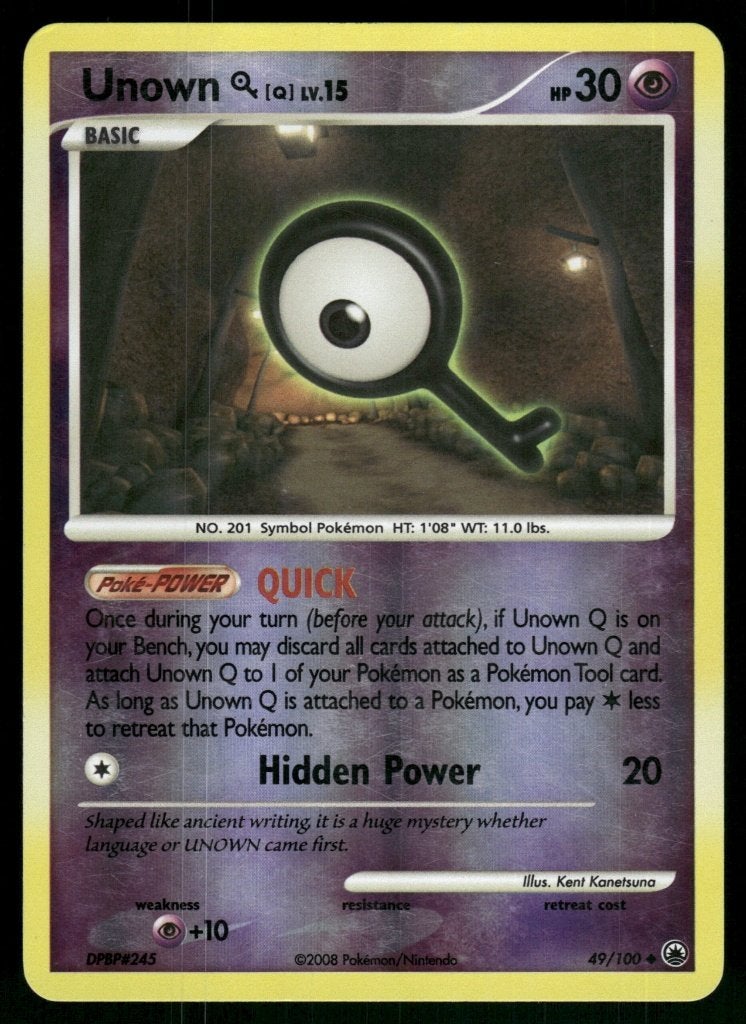 Unown [Q] 49/100 - Majestic Dawn (Reverse Holo), Verzenden, Gebruikt