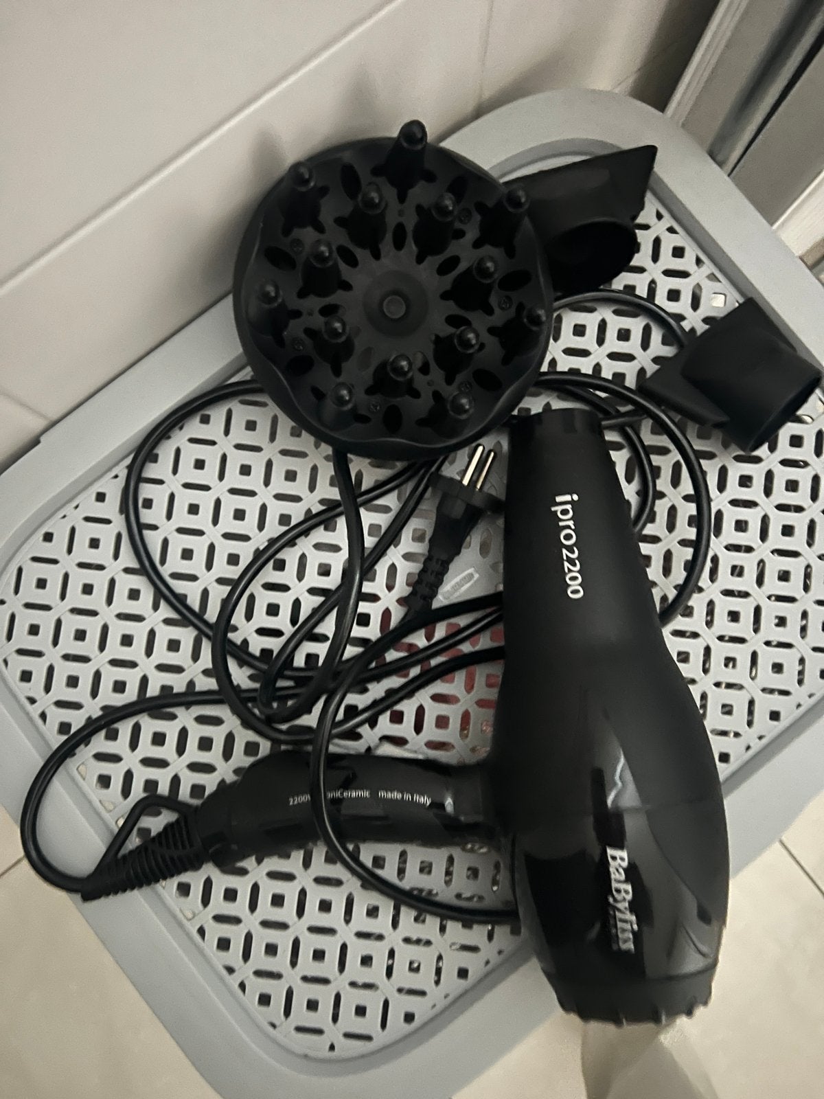 Babyliss iPro 2200 Föhn met diffuser en opzetstukken, Ophalen, Gebruikt, Haarverzorging