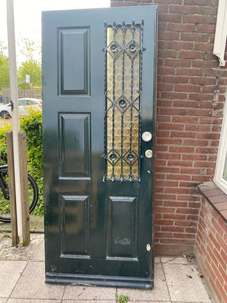 Klassieke voordeur, Doe-het-zelf en Verbouw, Deuren en Horren, Ophalen, Gebruikt, Buitendeur, 200 tot 215 cm