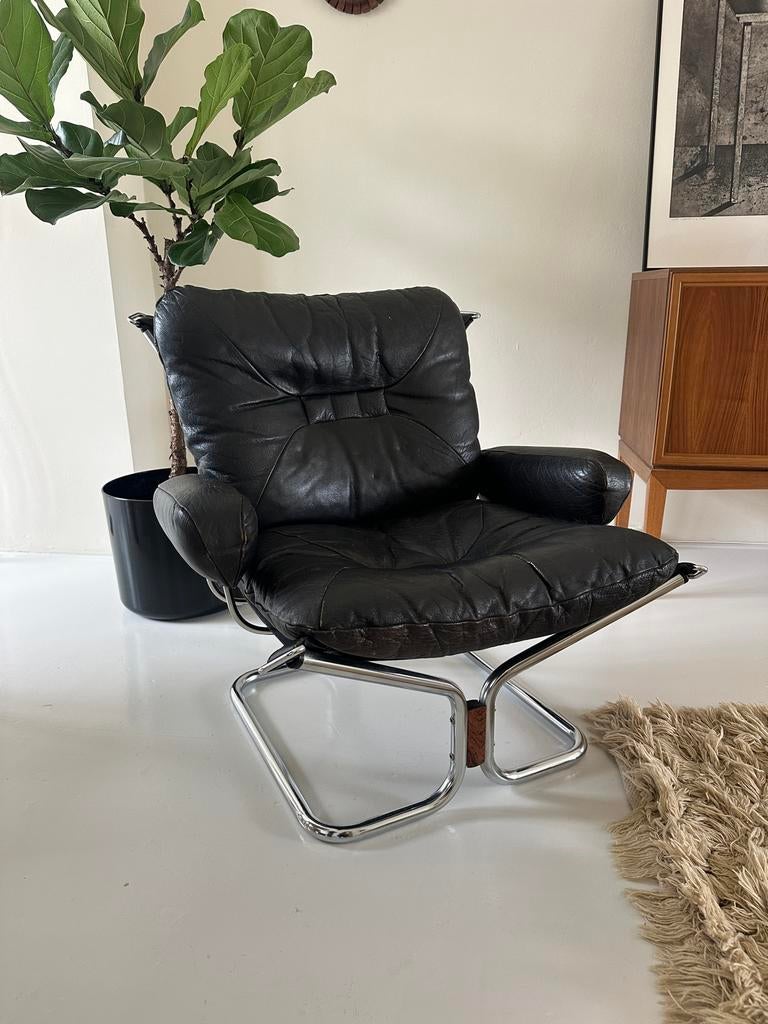 ‘Wing Chair’ van Harald Relling voor WestNofa Vintage, Ophalen, Gebruikt, Leer, 75 tot 100 cm