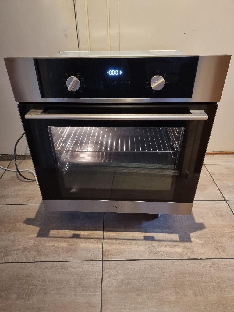 Pelgrim inbouw oven 60 cm met het lucht model OVM436RVS, Gebruikt, Hete lucht, Oven met grill, Ophalen