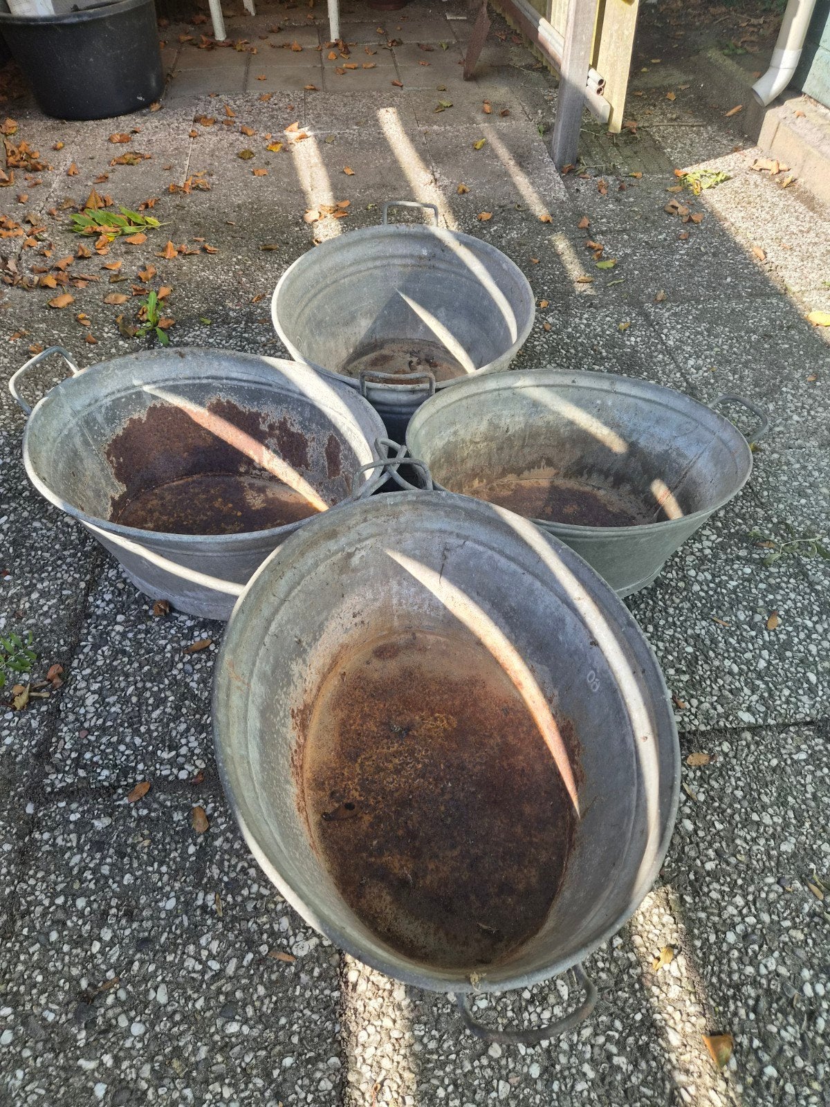 Set van 4 vintage zinken tijlen, Ophalen