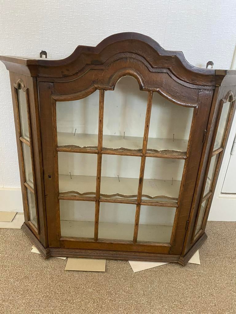 Retro vitrinekast, met glas, Ophalen, Overige materialen, Gebruikt, 50 tot 100 cm