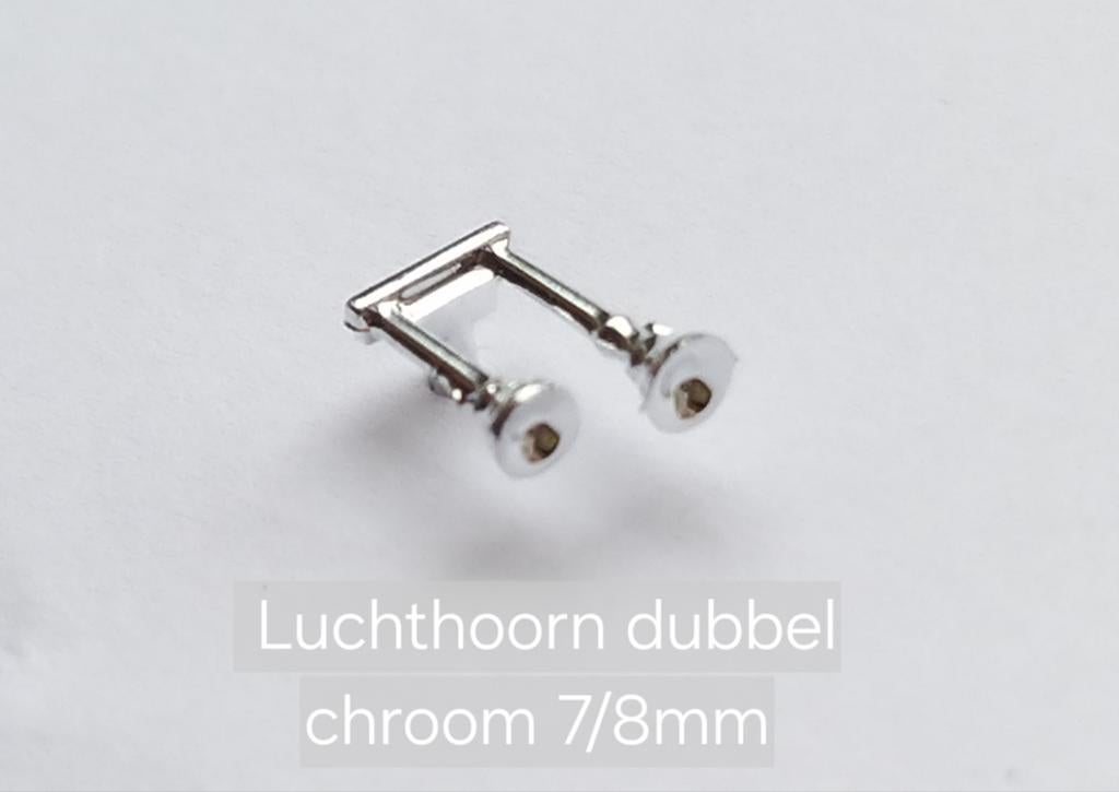 Luchthoorn dubbel chroom 7/8mm, Hobby en Vrije tijd, Modelauto's | 1:50, Ophalen of Verzenden, Nieuw, Bus of Vrachtwagen, Tekno