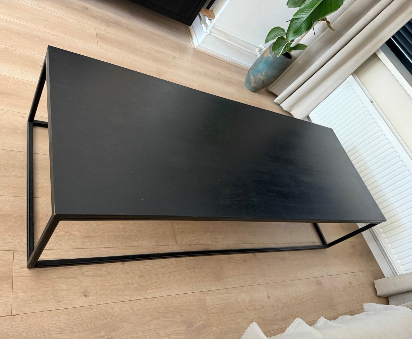 Echt eikenhouten salontafel 160x60 cm, Ophalen, Gebruikt, Eikenhout, 50 tot 100 cm