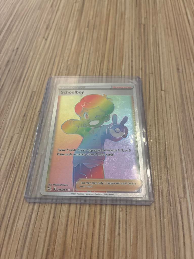 Schoolboy 276/264 Rainbow Rare Pokémon Kaart, Ophalen of Verzenden, Zo goed als nieuw, Losse kaart, Foil