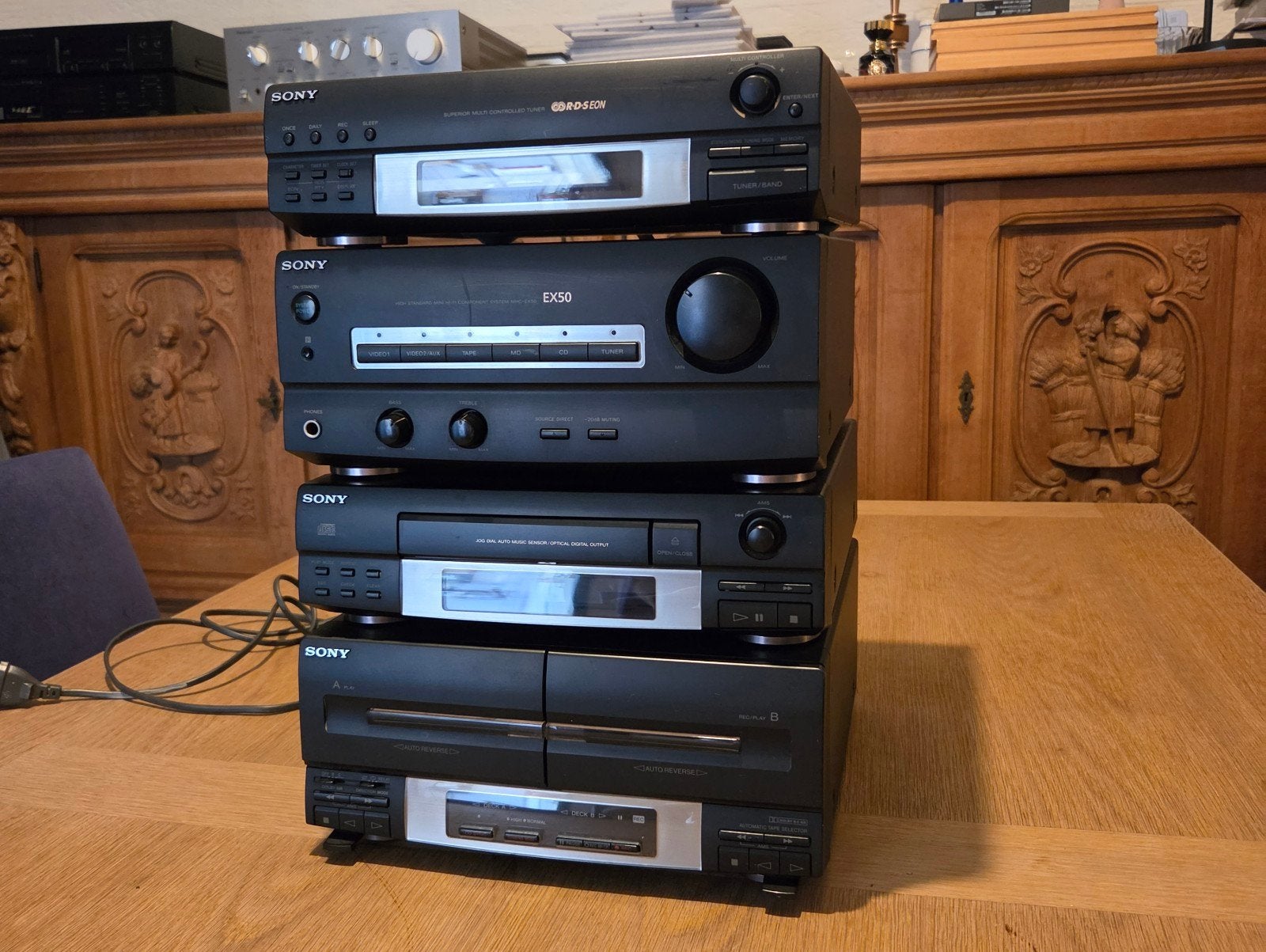 Sony EX50 Hifi Set - Tuner, Versterker, CD-speler, Cassetted, Gebruikt, Tuner of Radio, Sony, Losse componenten