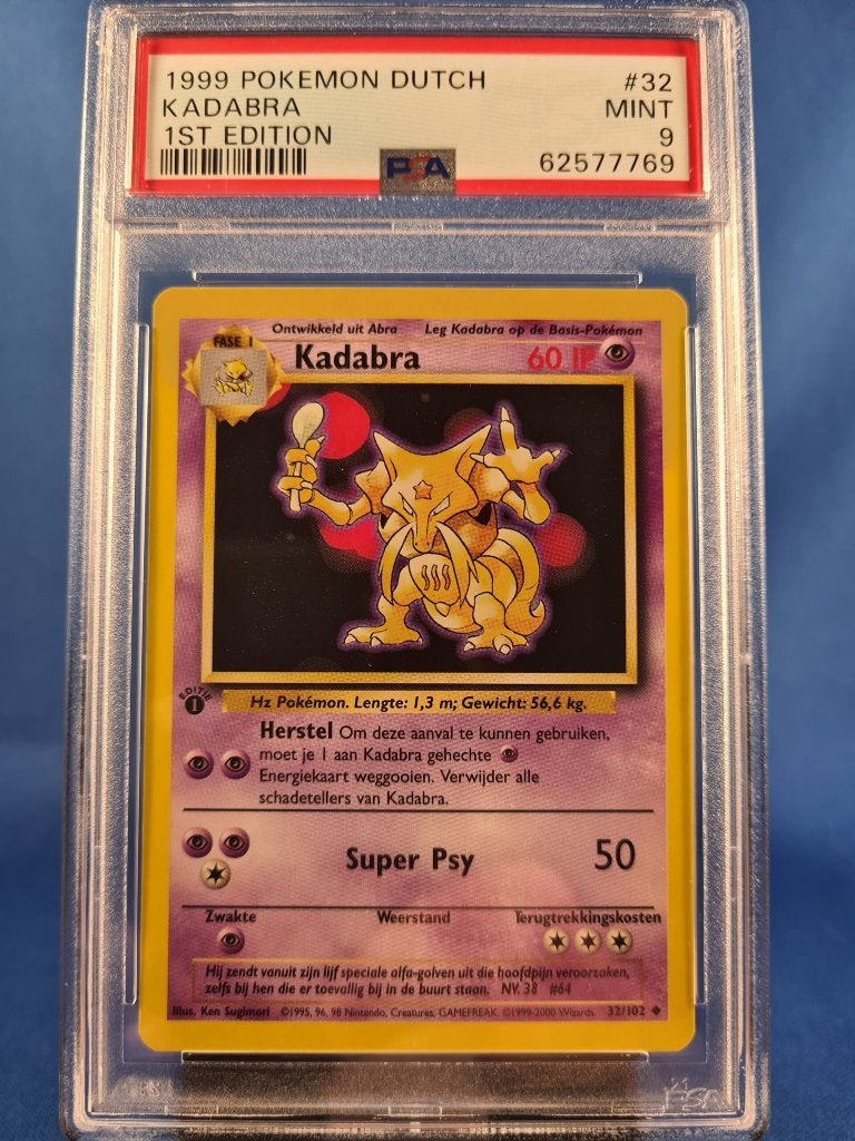 Kadabra 32/102 - Base (1st edition) (PSA 9) (NL), Verzenden, Gebruikt