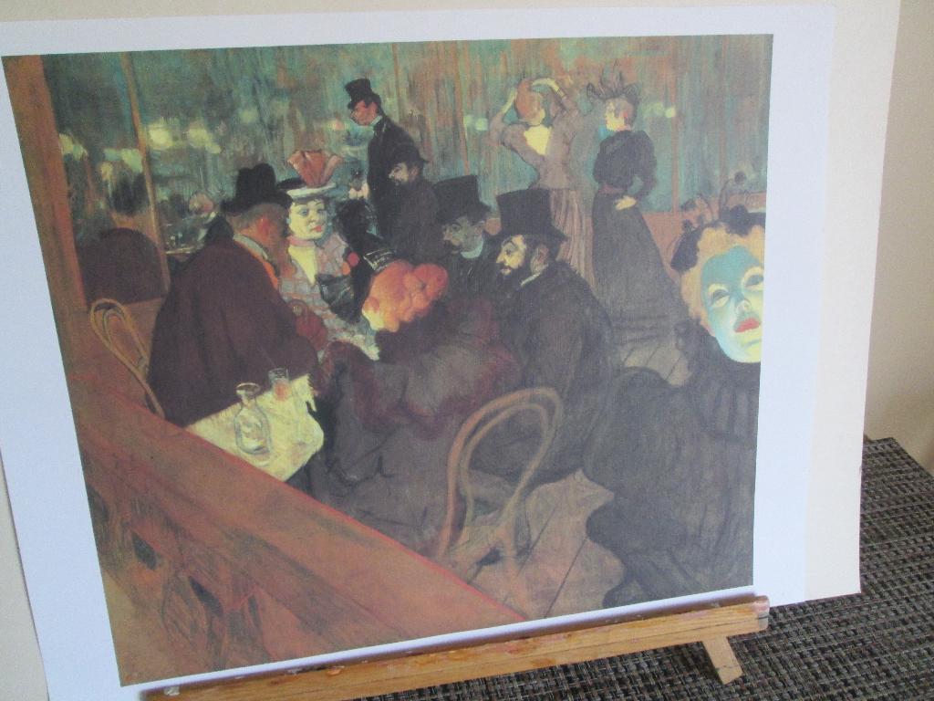 Poster Schilderij Henri de Toulouse-Lautrec in Moulin Rouge, Minder dan 50 cm, Nieuw, Ophalen of Verzenden, Foto of Poster