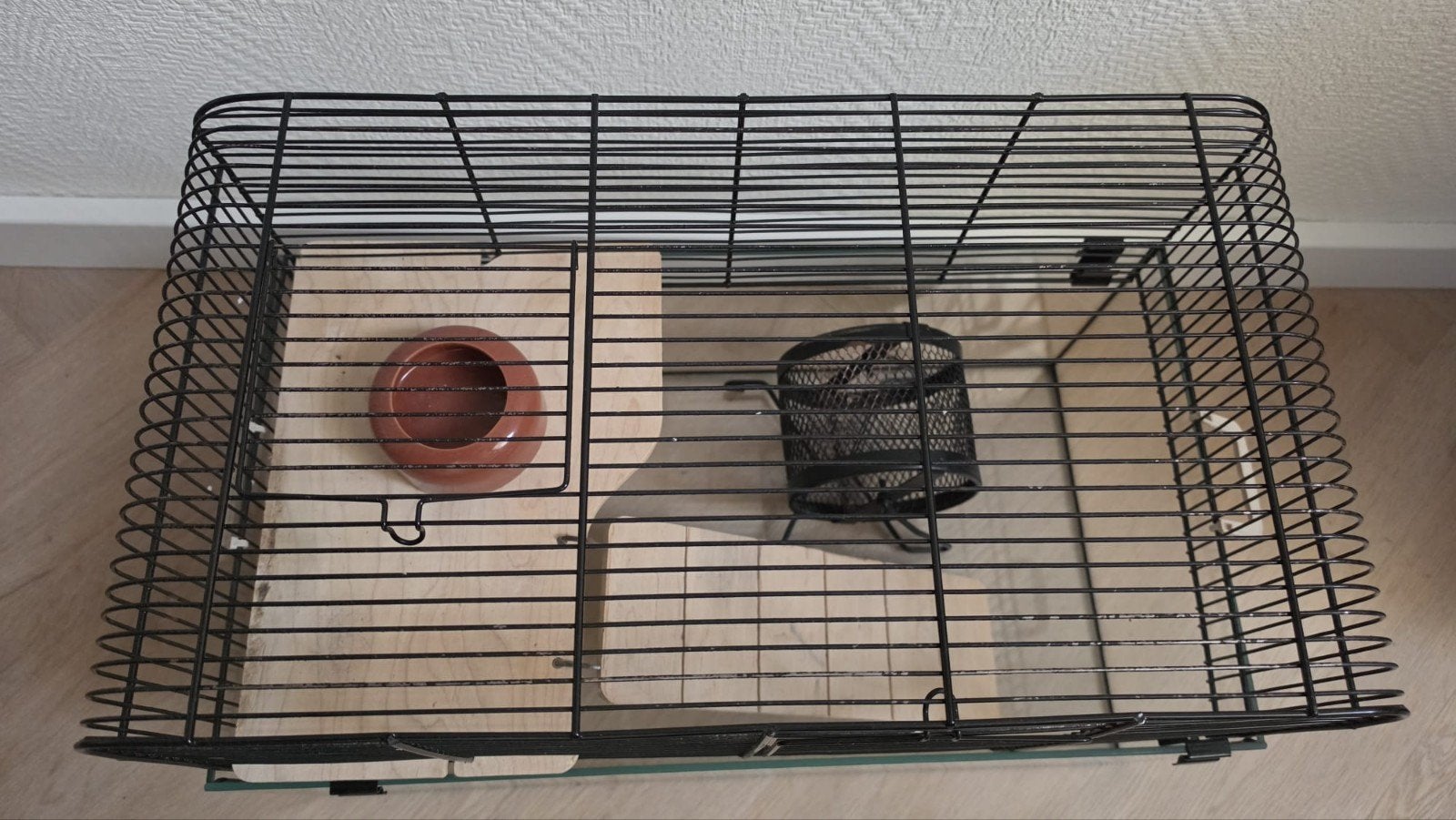 Glazen hamsterkooi / knaagdierenverblijf van glas/tralies +, Kooi, Minder dan 75 cm, Zo goed als nieuw, Ophalen