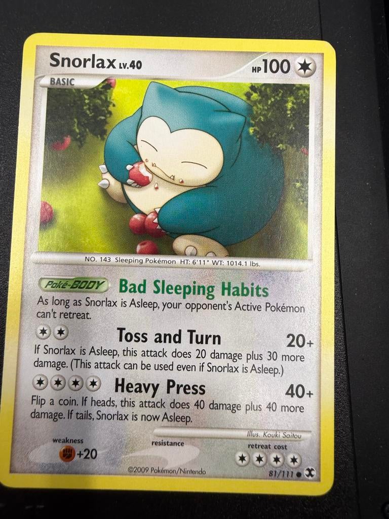Pokémon Kaart Snorlax LV.40 (81/111) - Zeer Goede Staat, Ophalen of Verzenden, Zo goed als nieuw, Losse kaart