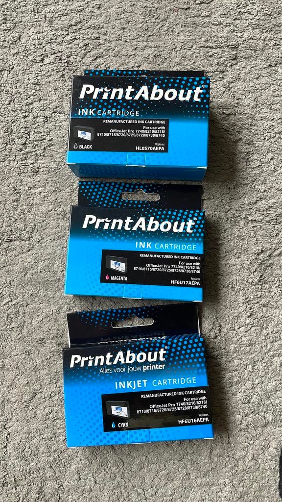 PrintAbout Inktcartridges voor HP OfficeJet Pro (3 stuks), Ophalen of Verzenden, Nieuw, Cartridge