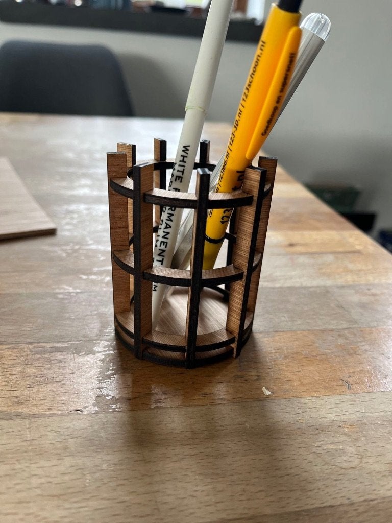 Houten pennenbakje rond of vierkant DIY pakket, Ophalen of Verzenden, Nieuw