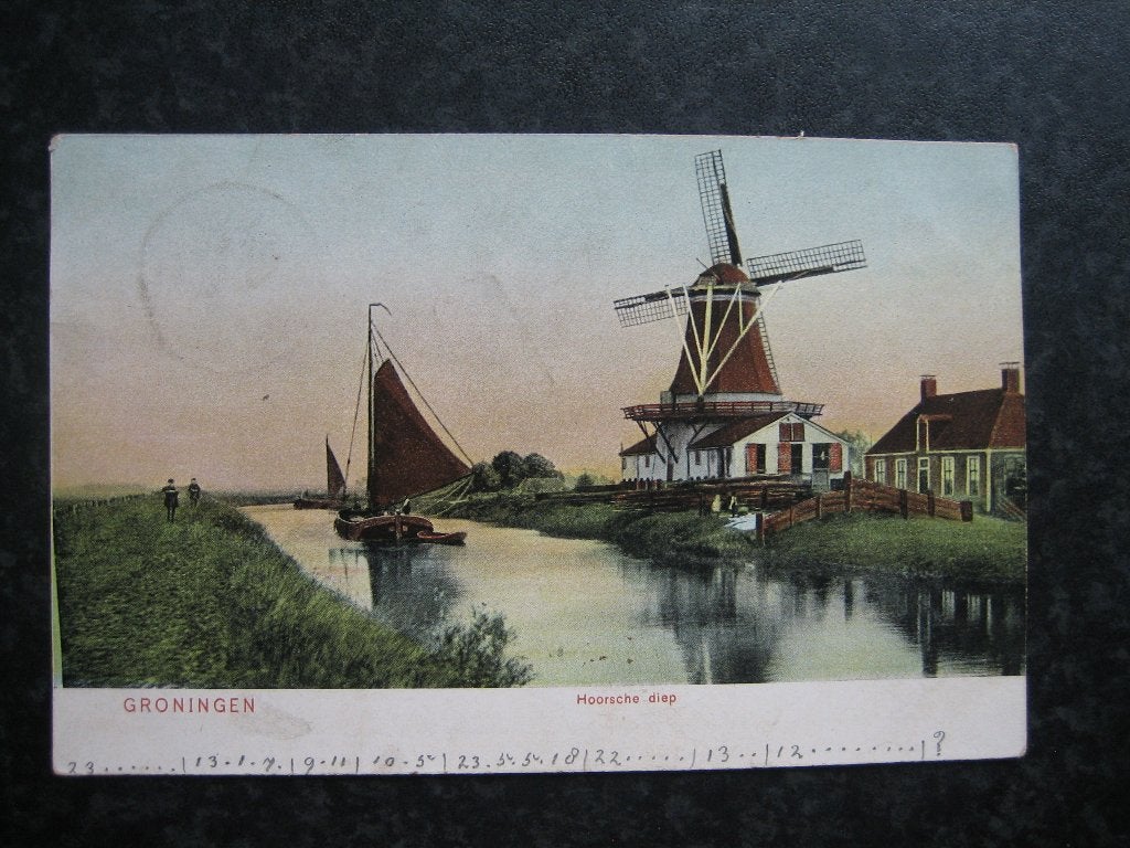 GRONINGEN  Hoornsche Diep 1906 naam uitg. achterzijde, Ophalen of Verzenden, Voor 1920, Groningen