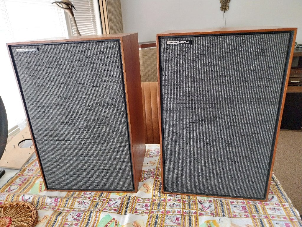 Rank arena luidsprekers jaren 70, Gebruikt, Minder dan 60 watt, Front, Rear of Stereo speakers, Ophalen