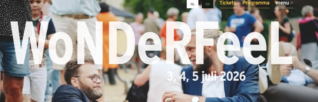 Twee Zondag tickets Wonderfeel Festival 2026 in Baarn, Tickets en Kaartjes, Twee personen, Juli