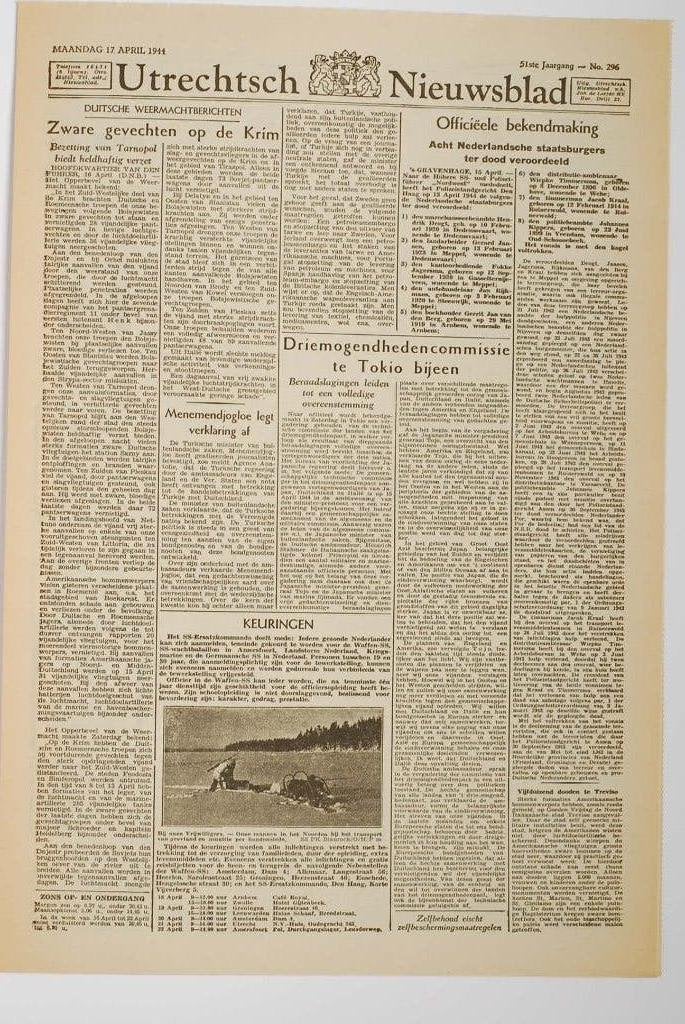 Utrechtsch Nieuwsblad 4-44 herdruk krant Tweede Wereldoorlog, Zo goed als nieuw, Verzenden, Amsterdam, Florence Uitgeverij
