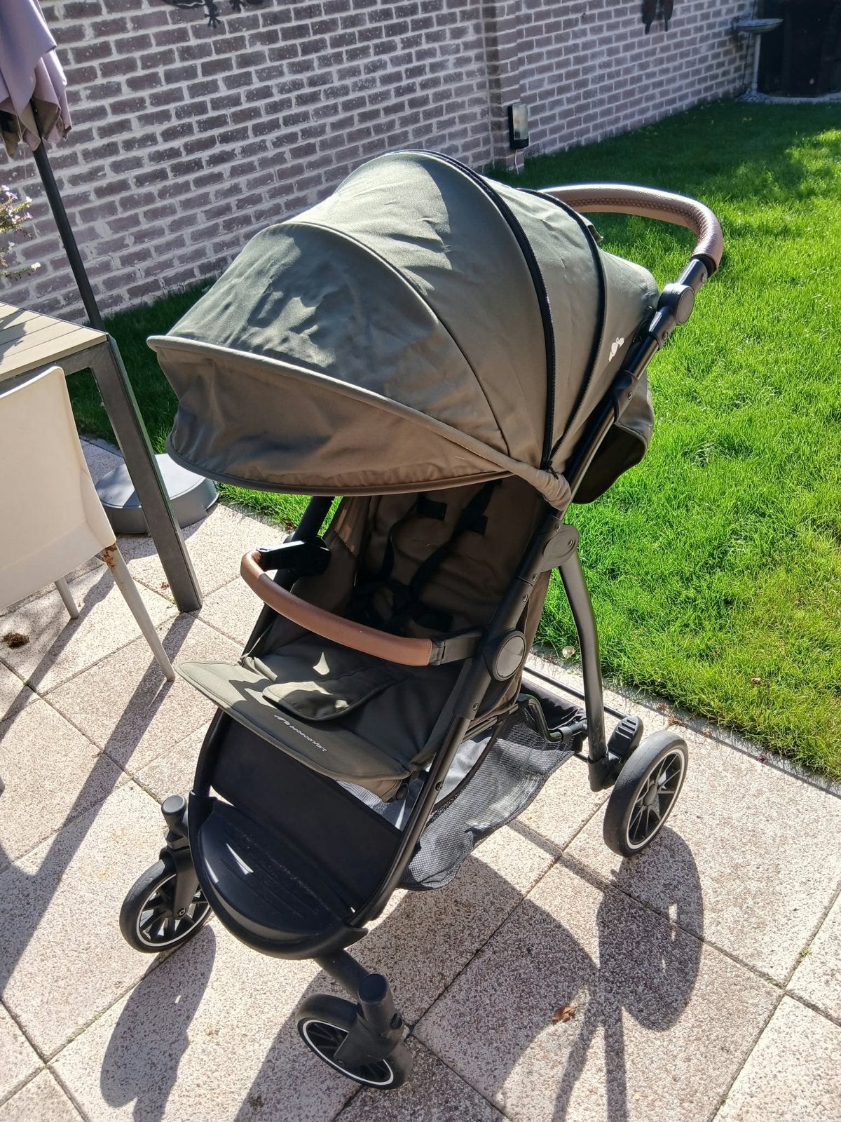 Legergroene Kinderwagen Buggy - Gebruikt maar in goede staat, Ophalen, Gebruikt, Overige merken, Verstelbare rugleuning