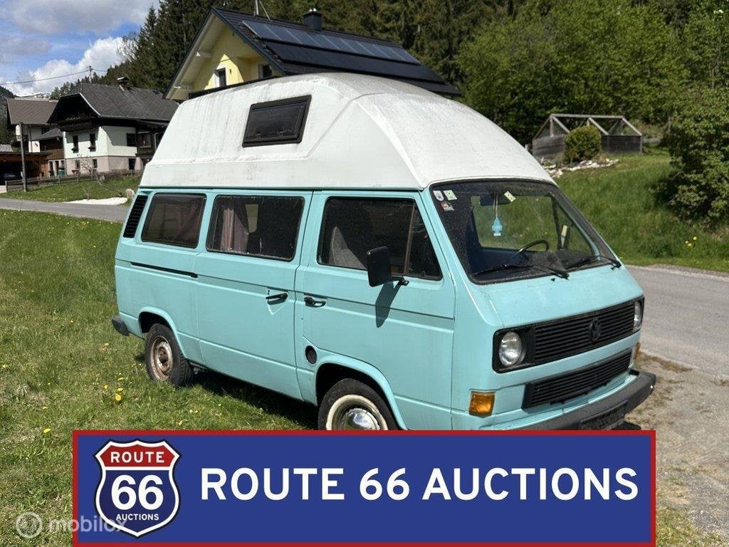 Volkswagen T3 Camper | 1981 | Route 66 Auctions, Auto's, Oldtimers, Overige carrosserieën, Volkswagen, Zwart, Bedrijf