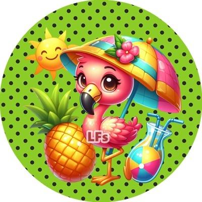 L2394 icing frosting flamingo 18cm eetbare taart print, Ophalen of Verzenden, Nieuw, Taarten, Versiering