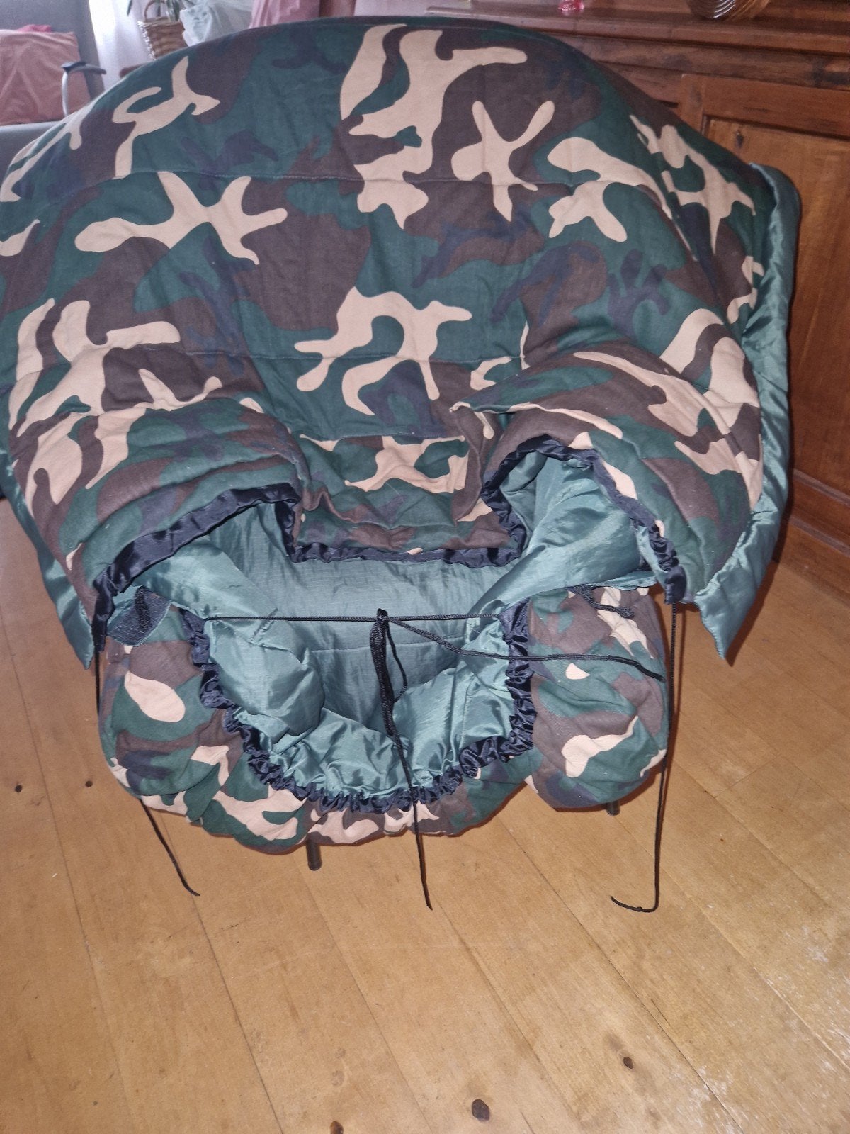 Vis slaapzak met kussen - Camouflage, Ophalen of Verzenden, Gebruikt