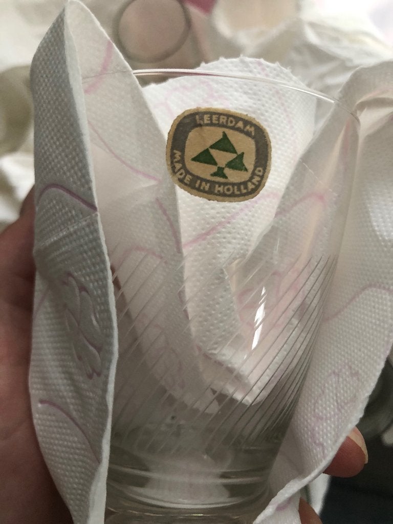 Kristallen servies doos met verschillende glazen, Antiek en Kunst, Antiek | Glas en Kristal, Ophalen