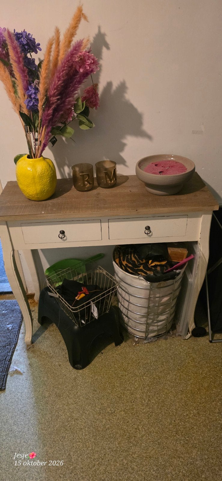 Robuuste landelijke sidetable van Xenos, Ophalen, Gebruikt, 50 tot 100 cm, Landelijke, robuuste stijl