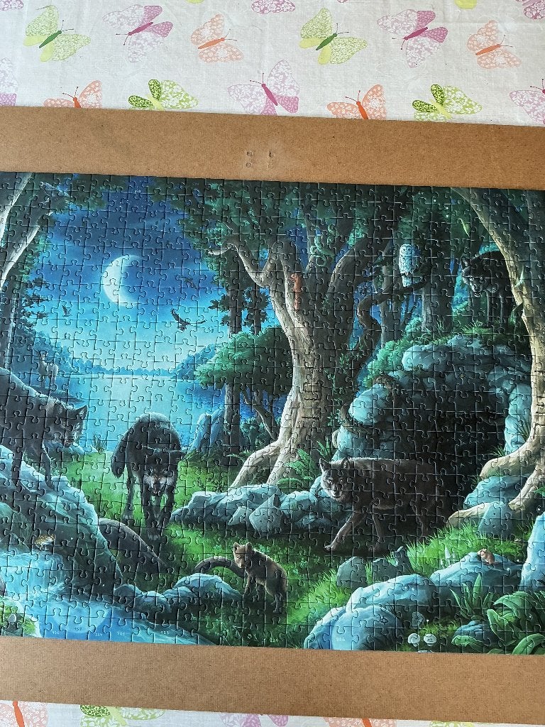 Ravensburger Escape Puzzle 759 stukjes - Wolvenbos, Ophalen of Verzenden, 500 t/m 1500 stukjes, Zo goed als nieuw, Legpuzzel
