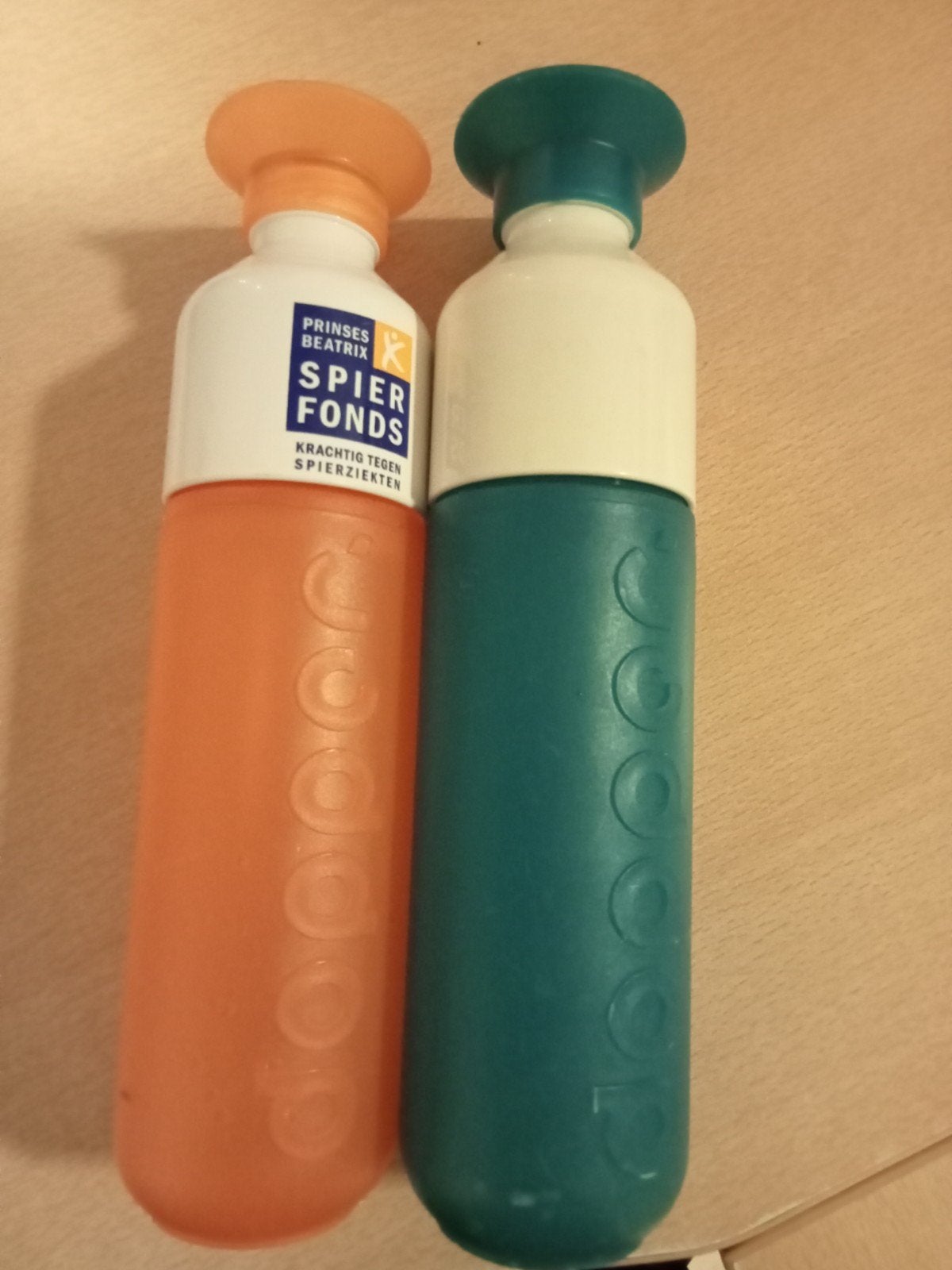 2 Dopper drinkflessen, 1 blanco, 1 met opdruk, Ophalen of Verzenden