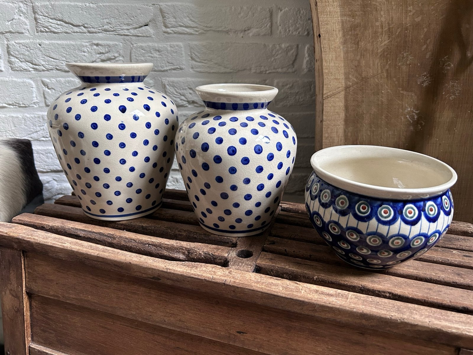 Set van 3 Bunzlau Castle Vazen en Pot - Handgemaakt Keramiek, Antiek en Kunst, Antiek | Vazen, Ophalen
