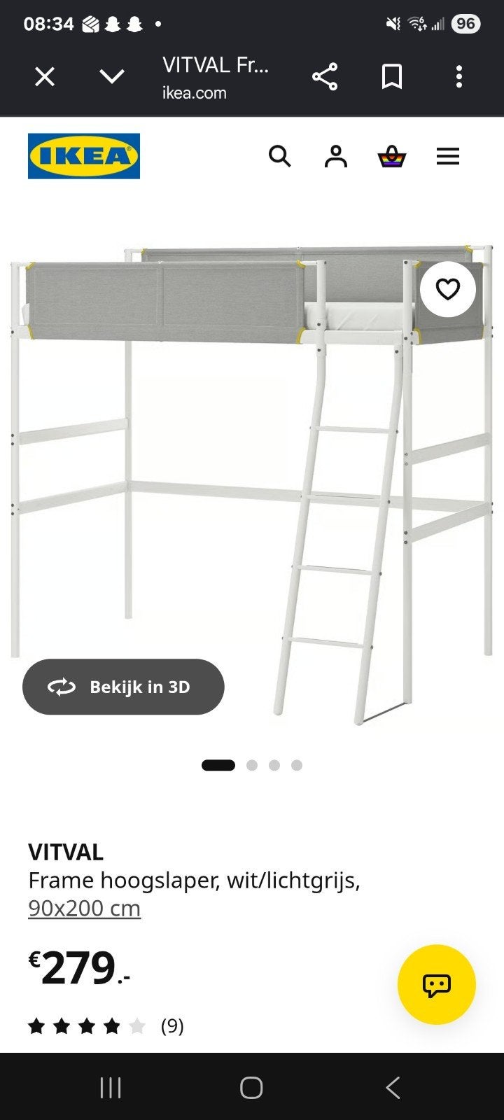 Foto 6 van Ikea Vitval Hoogslaper (incl. matras)