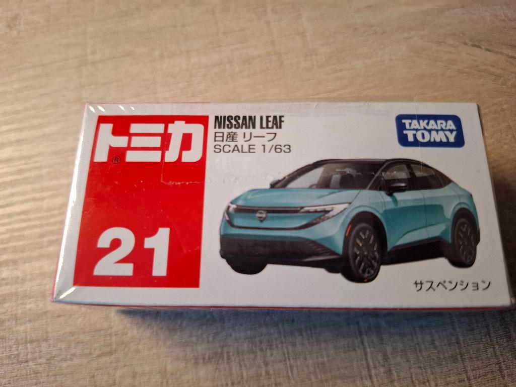 Tomica 21 - Nissan Leaf [blauw] 1/63 MIB, Hobby en Vrije tijd, Modelauto's | Overige schalen, Ophalen of Verzenden, Nieuw, Auto