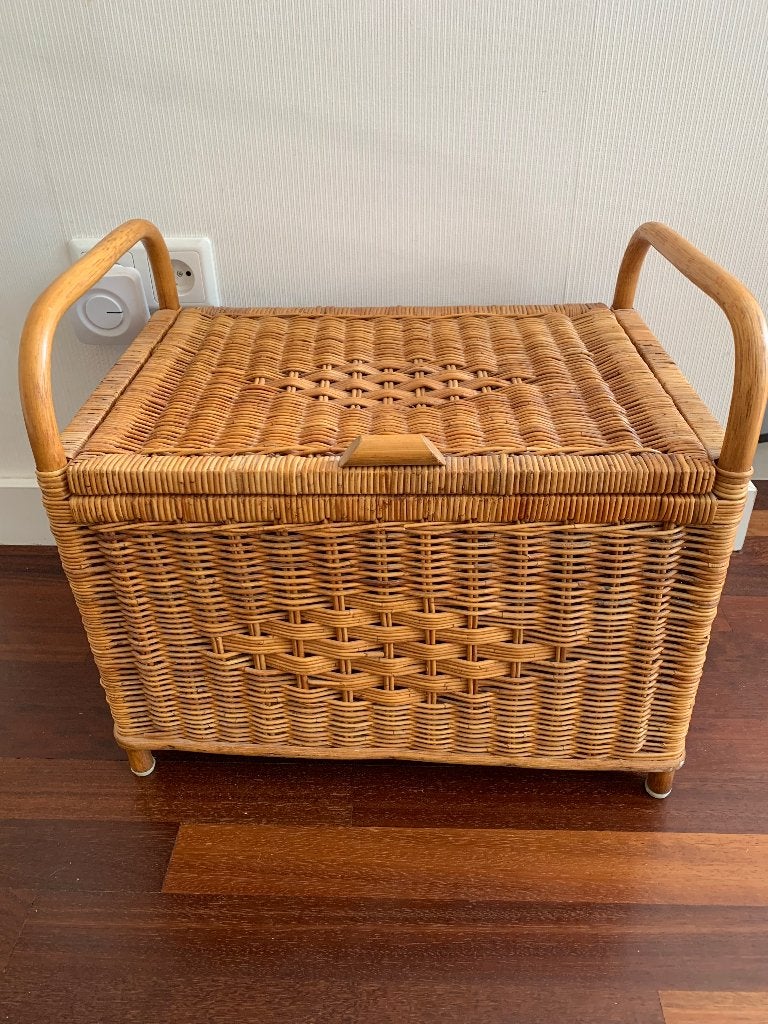 Prachtige rotan mand, Ophalen, Met deksel, Mand, Vierkant