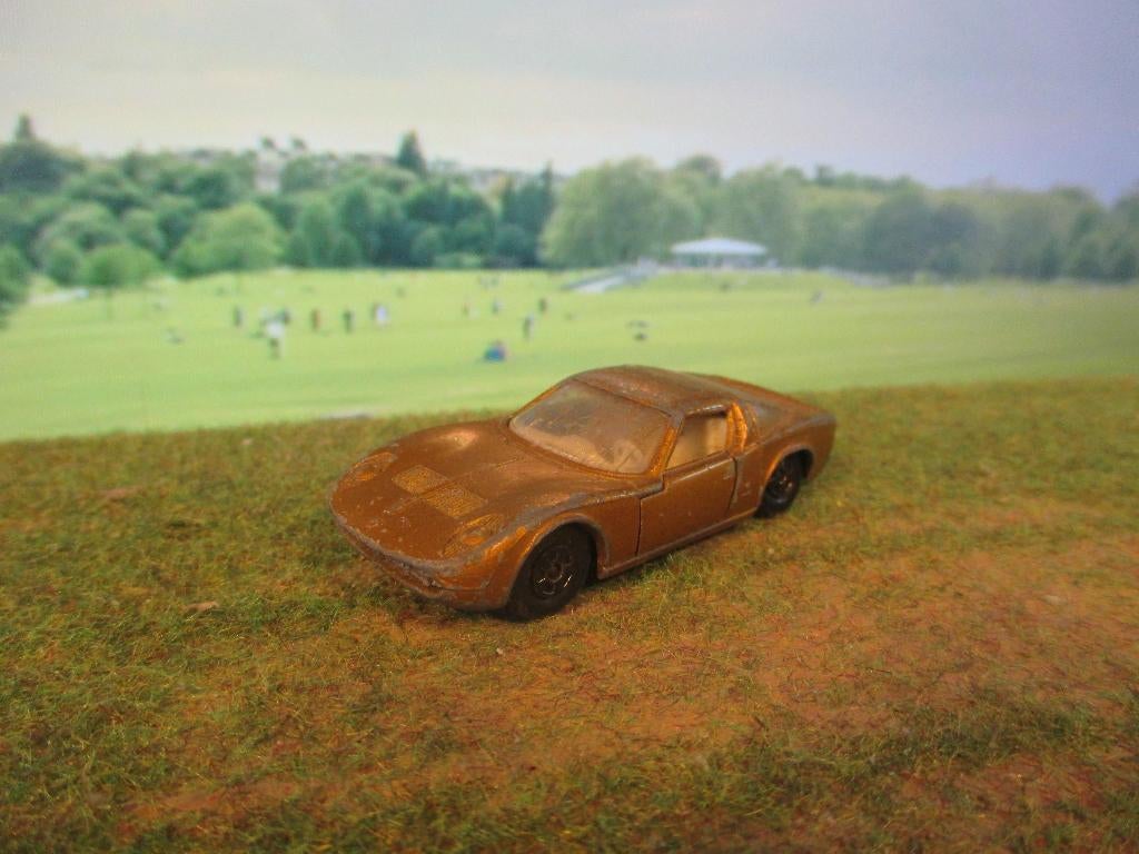 1:62 Lamborghini Miura - Lesney Matchbox SF33 1969 Gold, Ophalen of Verzenden, Gebruikt, Auto