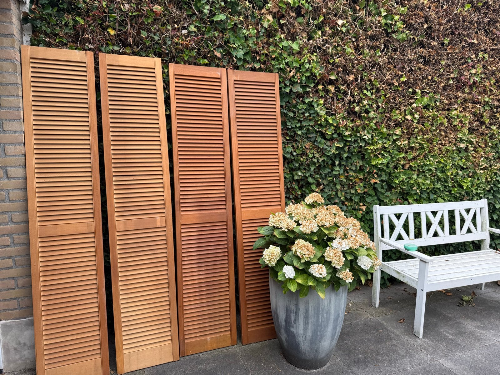Set van 4 houten shutters (diverse maten), Ophalen, Nieuw