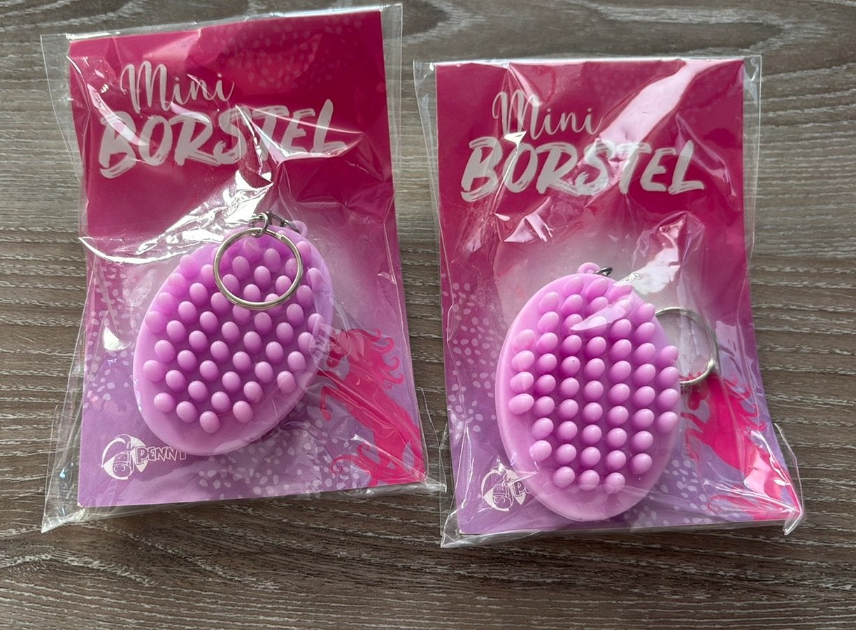 Penny 2x mini paardenborstel sleutelhanger roze nieuw, Ophalen of Verzenden, Nieuw, Sport