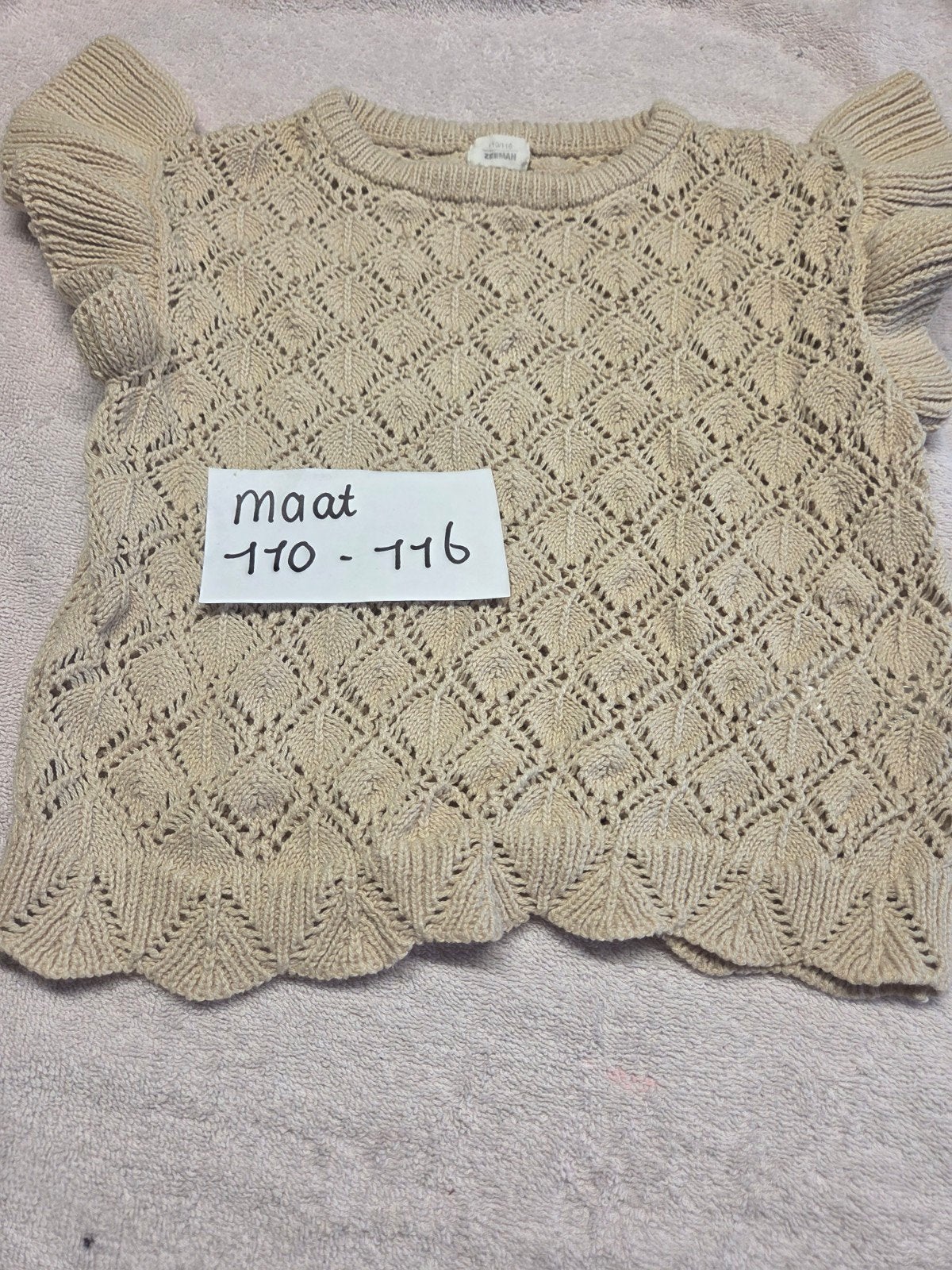 Mooi gebreid shirtje maat 110-116, Gebruikt, Meisje, Ophalen of Verzenden, Shirt of Longsleeve
