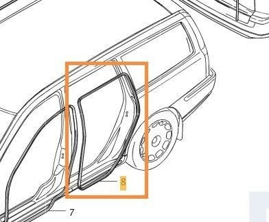 Volvo Rubber portier op carrosserie  v70 XC70 links achter o, Ophalen of Verzenden, Nieuw, Volvo, Deur