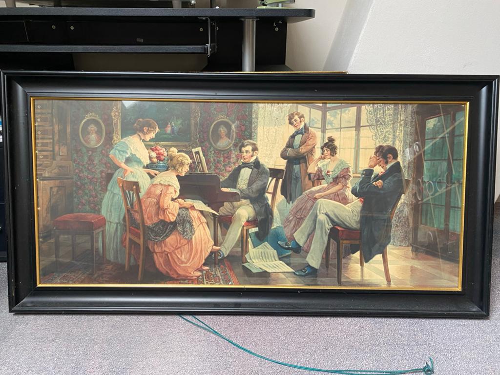 schilderij  groot met klassiek tafereel, Antiek en Kunst, Kunst | Schilderijen | Klassiek, Ophalen of Verzenden