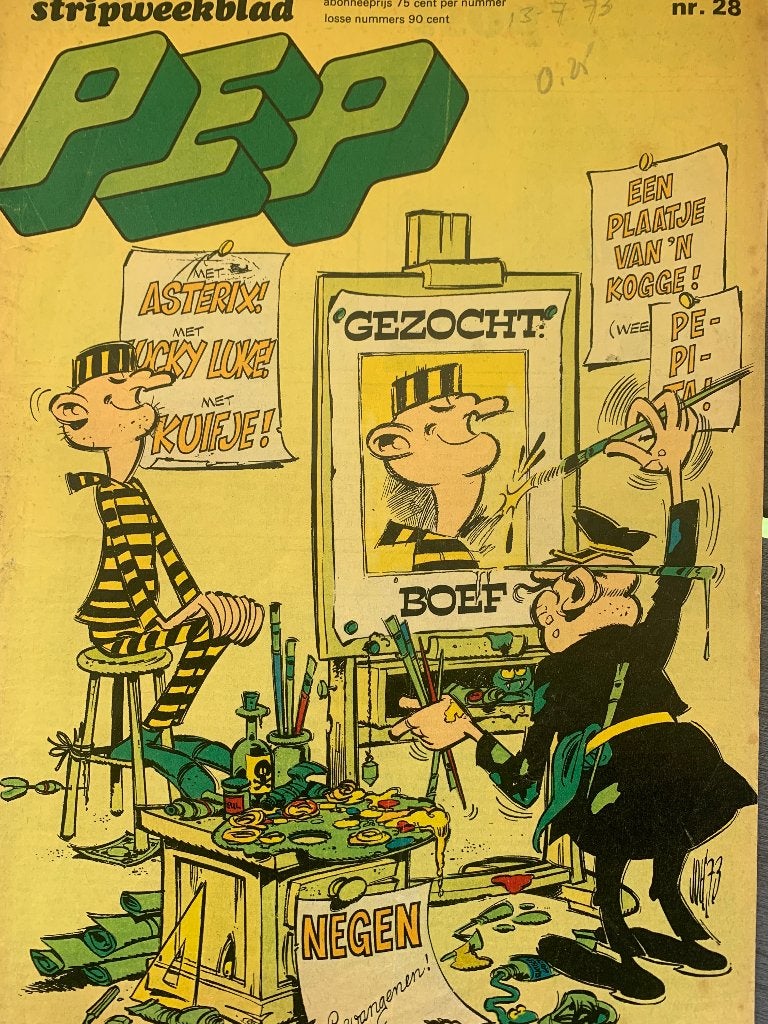 Weekblad PEP  NR. 28 - 13 juli 1973, Boeken, Eén stripboek, Ophalen of Verzenden, Gelezen