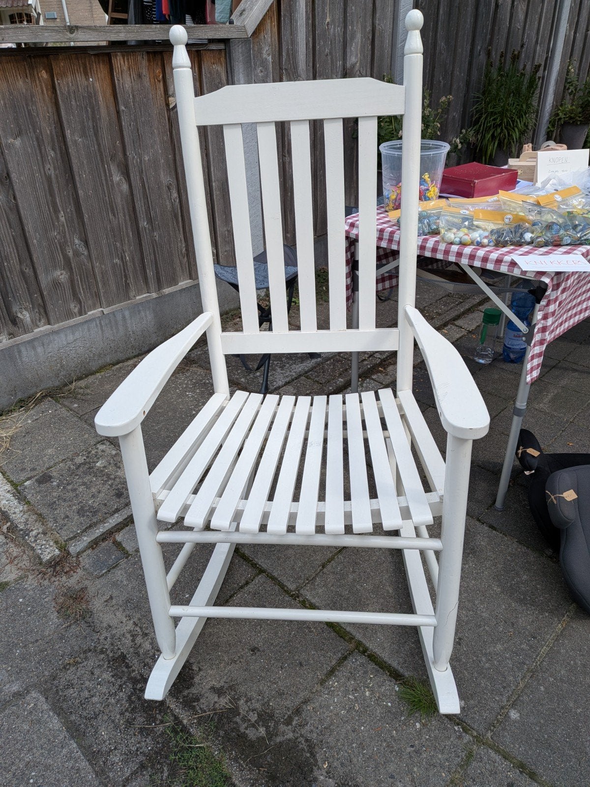 Schommelstoel, Huis en Inrichting, Stoelen, Ophalen, Gebruikt, Wit, Eén