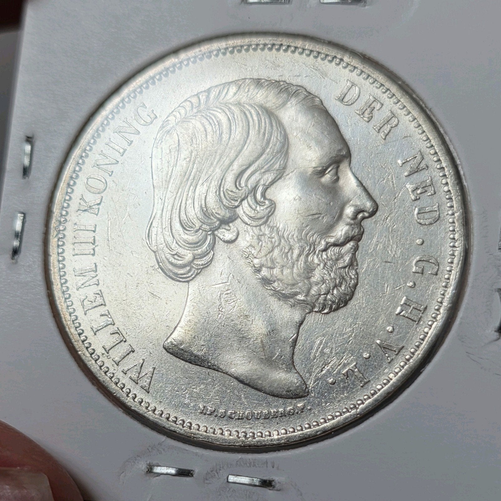 rijksdaalder 1874 Nederland, Postzegels en Munten, Koning Willem III, Verzenden, Zilver, Losse munt