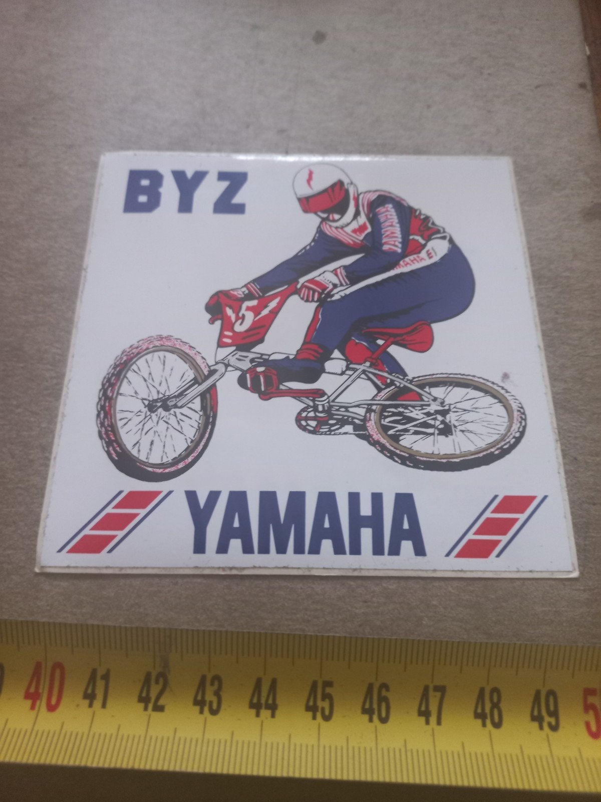 Vintage Yamaha BYZ BMX Sticker/Plaat, Verzamelen, Ophalen of Verzenden, Gebruikt