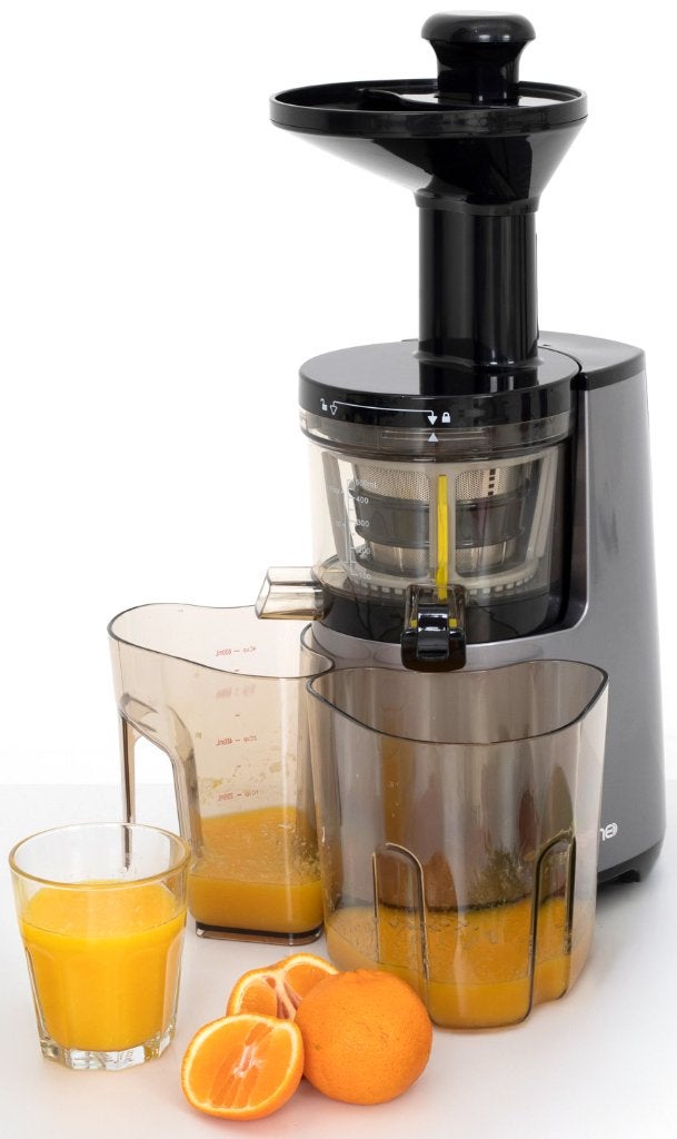 JuiceMe P-series Verticale Slowjuicer Zilver - €170 Korting, Witgoed en Apparatuur, Elektrisch, Marktplaats@terona.com, Meerhof 28, Leiden