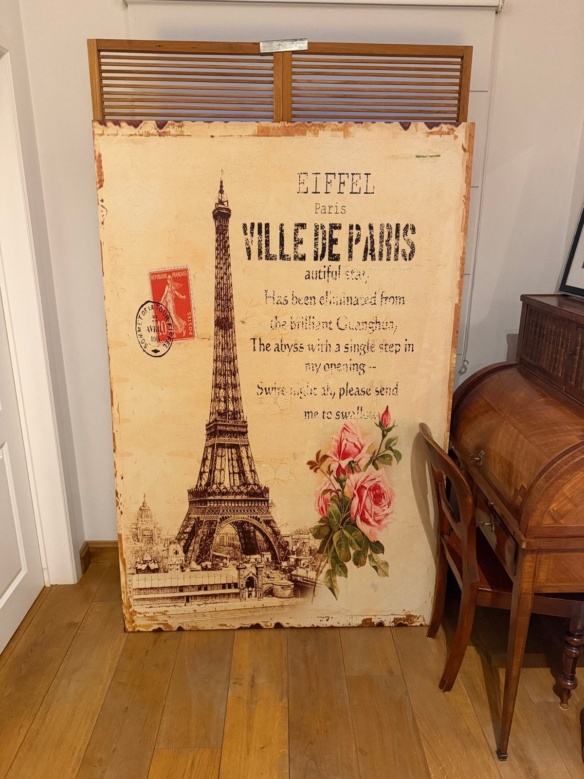 Grote wanddecoratie Eiffeltoren Parijs, Ophalen, Gebruikt, 75 tot 100 cm, Print