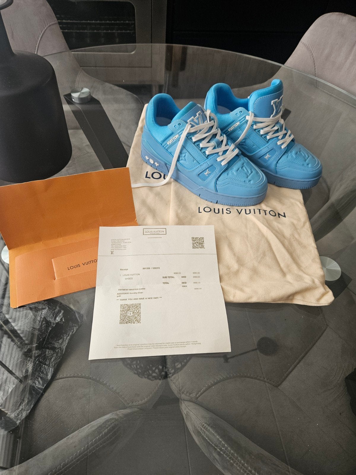 Louis Vuitton LV Trainer Sneakers - Lichtblauw, Blauw, Nieuw, Ophalen of Verzenden, Sneakers of Gympen