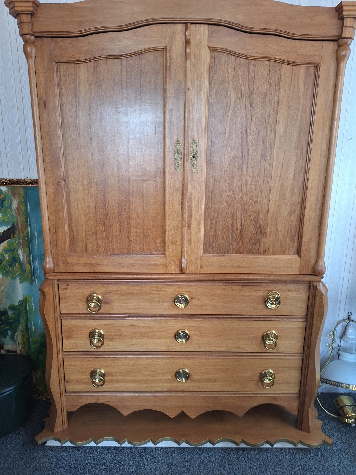 Antieke Eikenhouten Kast met Lades, Antiek en Kunst, Ophalen