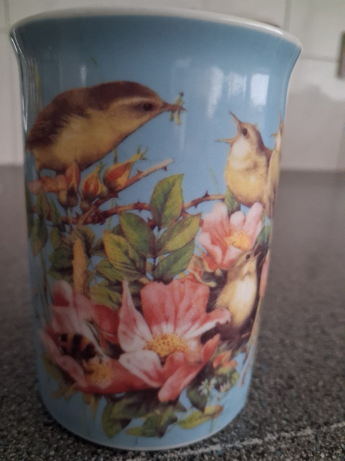 NIEUW ! ROYALE MOK MET VOGELS, Huis en Inrichting, Keuken | Servies, Gebruikt, Ophalen of Verzenden, Overige stijlen, Kop(pen) en/of Schotel(s)