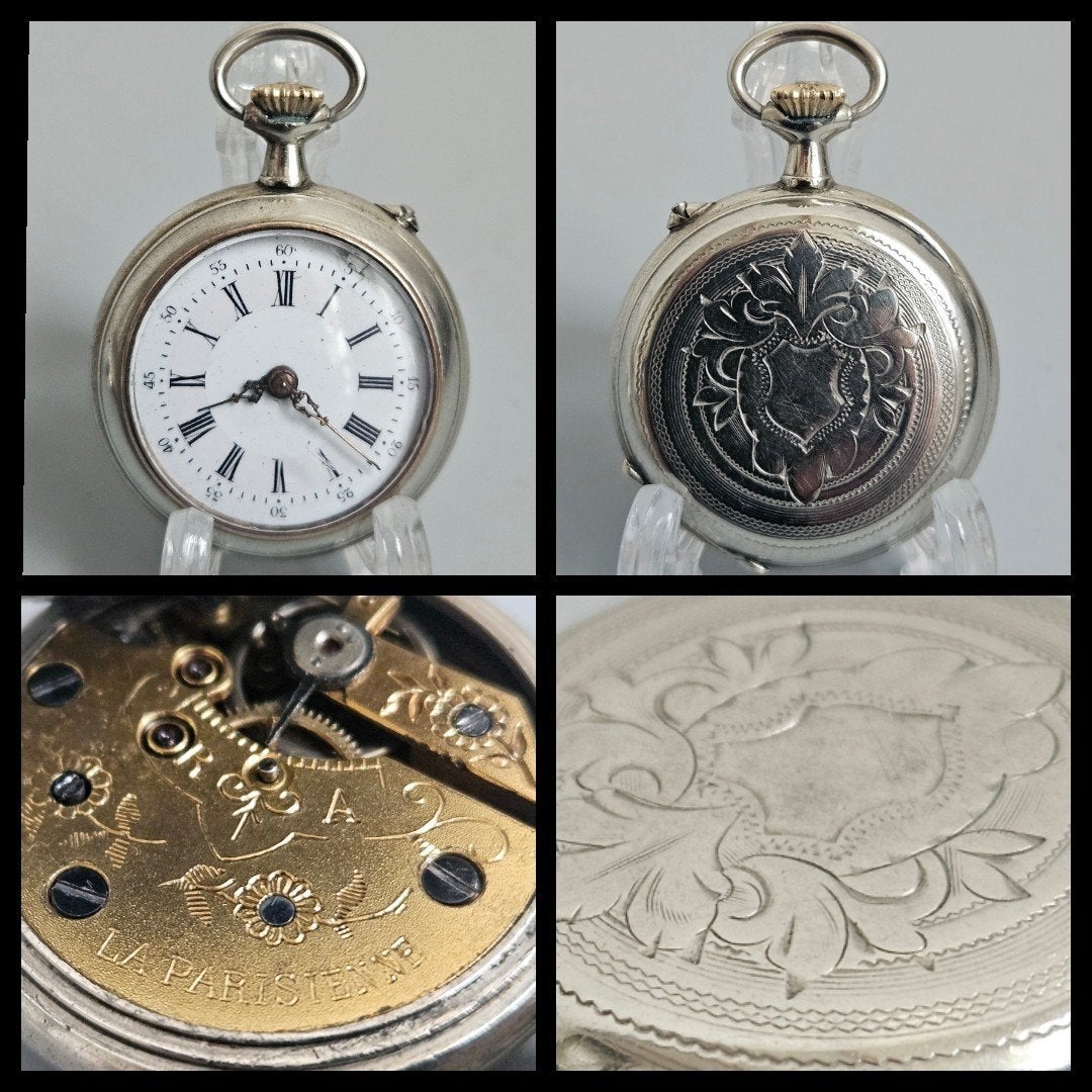Antiek dames zakhorloge met kroonopwinding,  loopt netjes, Ophalen of Verzenden