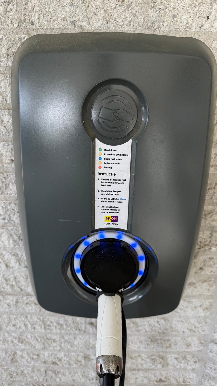 EVBox Laadpaal met 8m Laadkabel - 7,4kW - 1-Fase, Auto diversen, Ophalen, Gebruikt, Laadpaal en Laadkabel